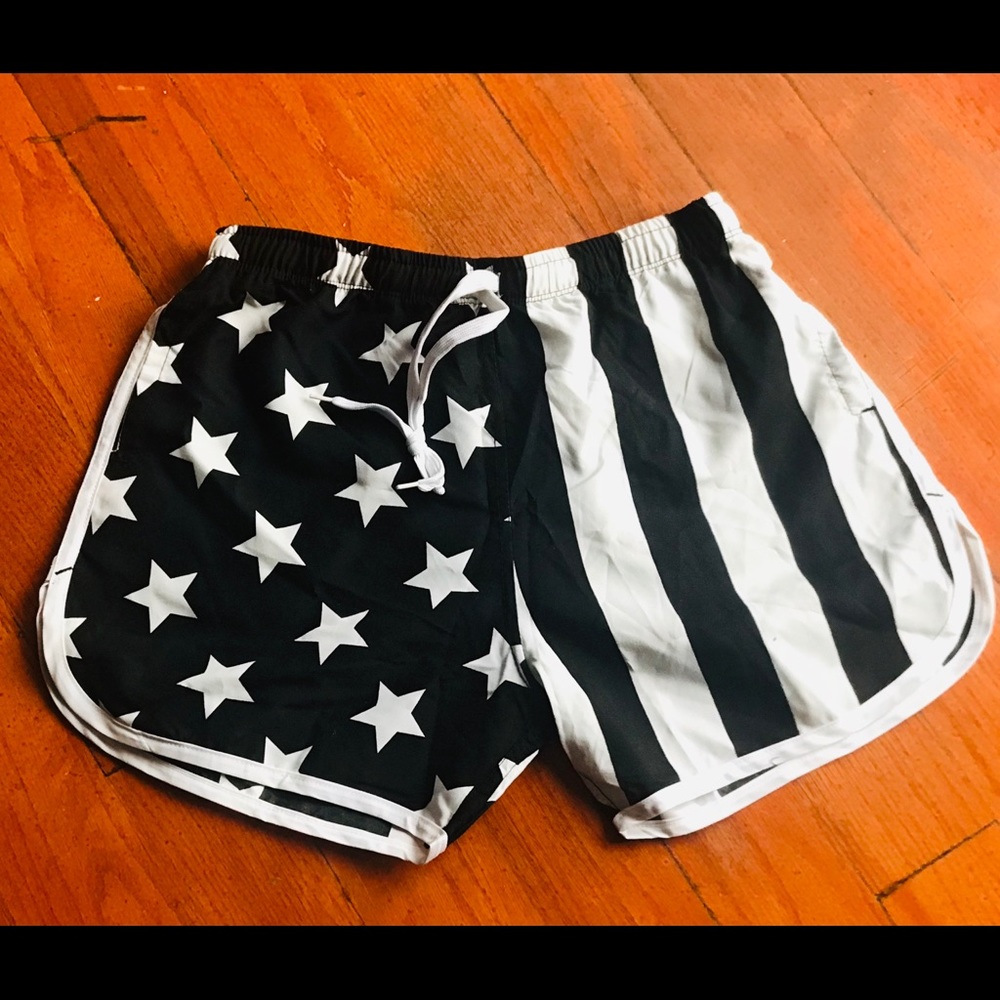 COPY - Austinbem Black & White Flag Shorts